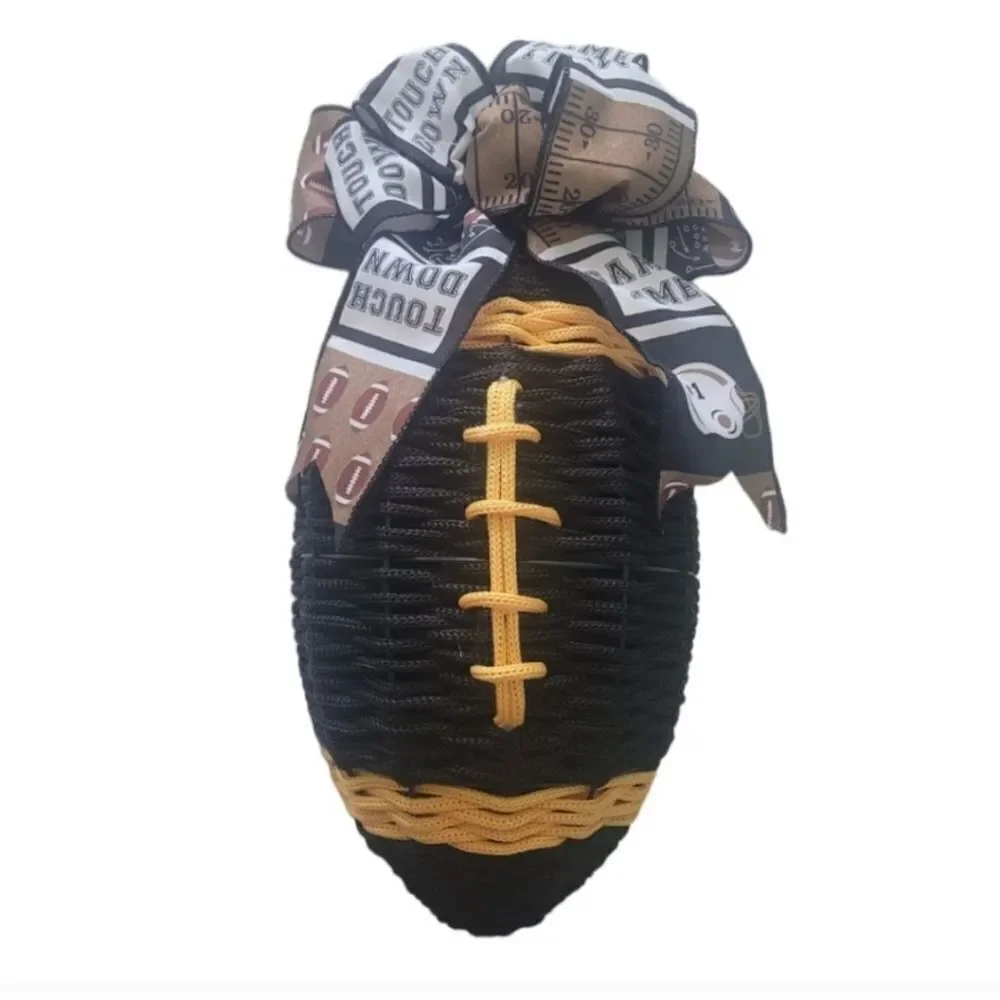 Black and Yellow Football Shaped Basket